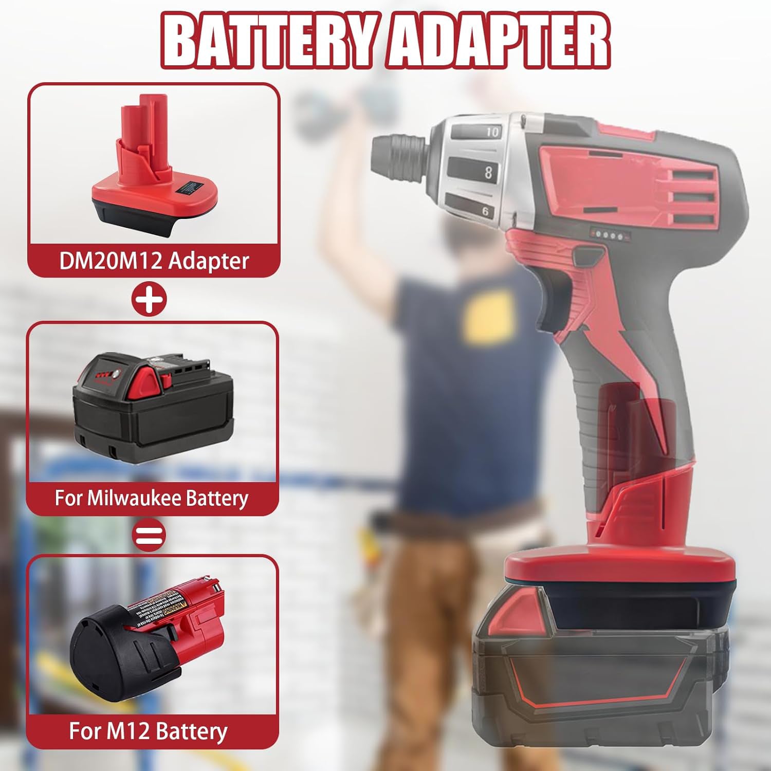 M18 to M12 Battery Adapter 18V to 12V Converter for Power Tools