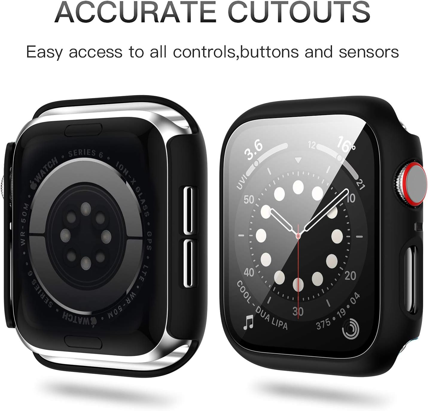 12 Pack Case Compatible for Apple Watch 44Mm Series 6/5/4/SE with Tempered Glass Screen Protector,  Full Hard Ultra-Thin Scratch Resistant Bumper Protective Cover for Iwatch Accessories