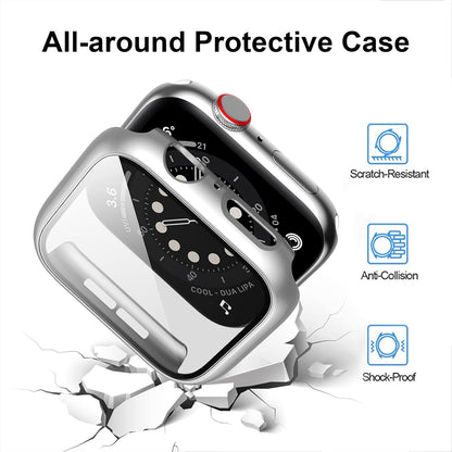 12 Pack Case Compatible for Apple Watch 44Mm Series 6/5/4/SE with Tempered Glass Screen Protector,  Full Hard Ultra-Thin Scratch Resistant Bumper Protective Cover for Iwatch Accessories