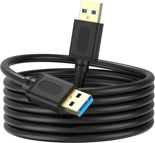 USB 3.0 a to a Male Cable 25Ft,Usb to USB Cable USB Male to Male Cable USB Cord with Gold-Plated Connector for Hard Drive Enclosures, DVD Player, Laptop Cooler(25Ft/8M)