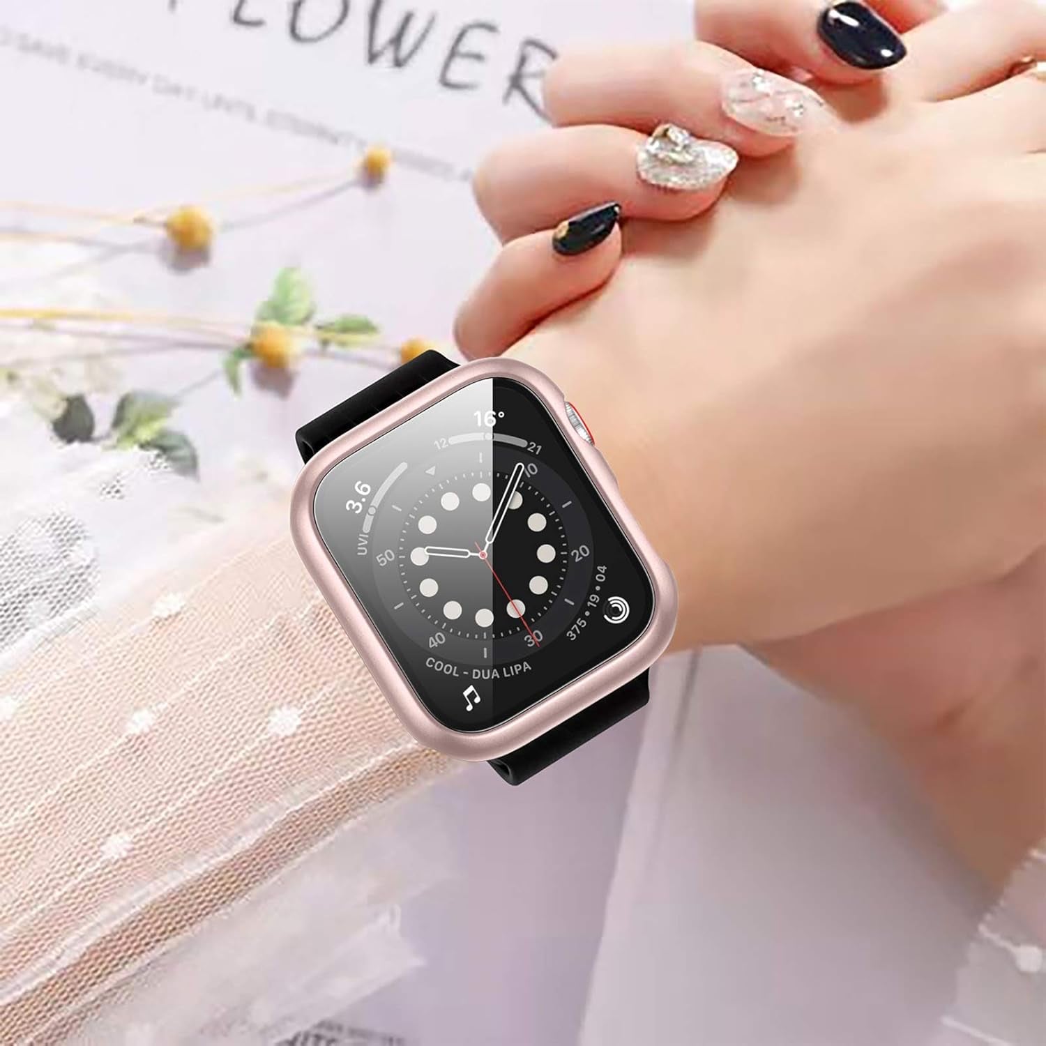 12 Pack Case Compatible for Apple Watch 44Mm Series 6/5/4/SE with Tempered Glass Screen Protector,  Full Hard Ultra-Thin Scratch Resistant Bumper Protective Cover for Iwatch Accessories
