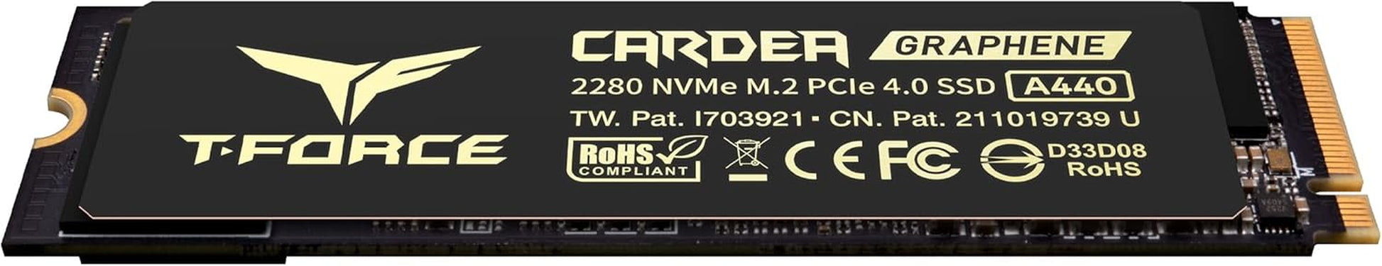 T-Force CARDEA A440 Graphene & Aluminum Heatsink 2TB with DRAM SLC Cache 3D NAND TLC Nvme Pcie Gen4 X4 M.2 2280 Gaming Internal SSD Read/Write 7,000/6,900 Mb/S TM8FPZ002T0C327